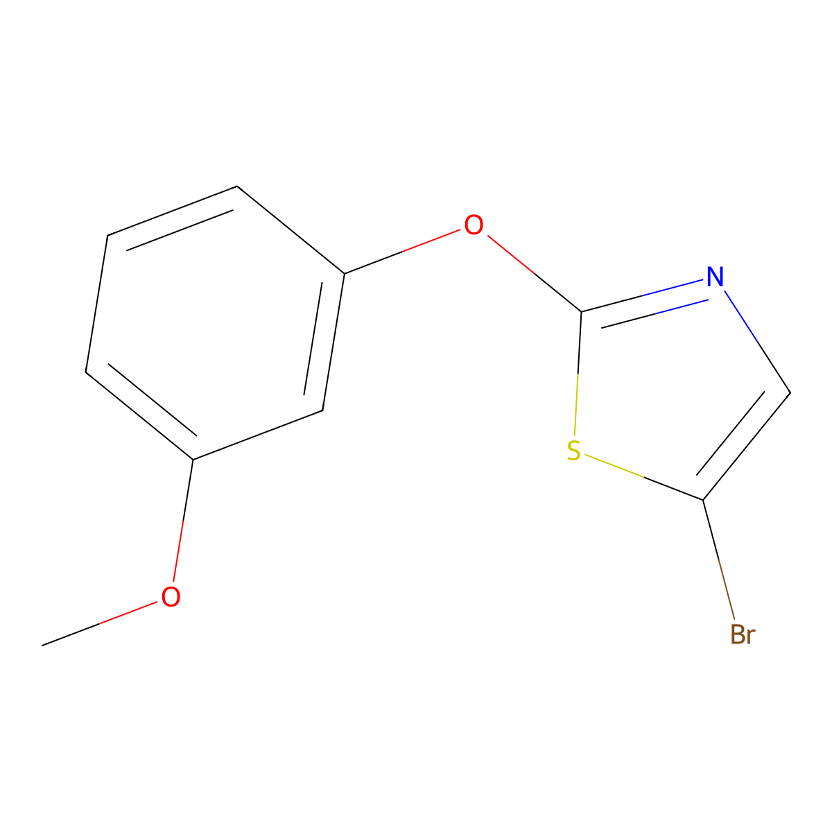 5-Bromo-2-(3-methoxyphenoxy)-1,3-thiazole molecular structure, CAS 1384191-70-1