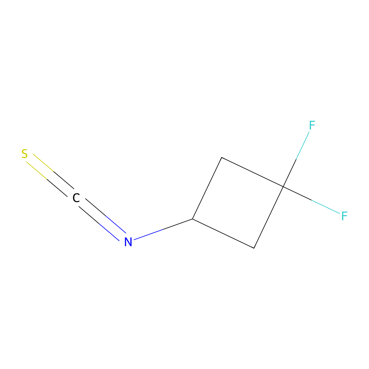 1,1-Difluoro-3-isothiocyanatocyclobutane molecular structure, CAS 1384197-30-1
