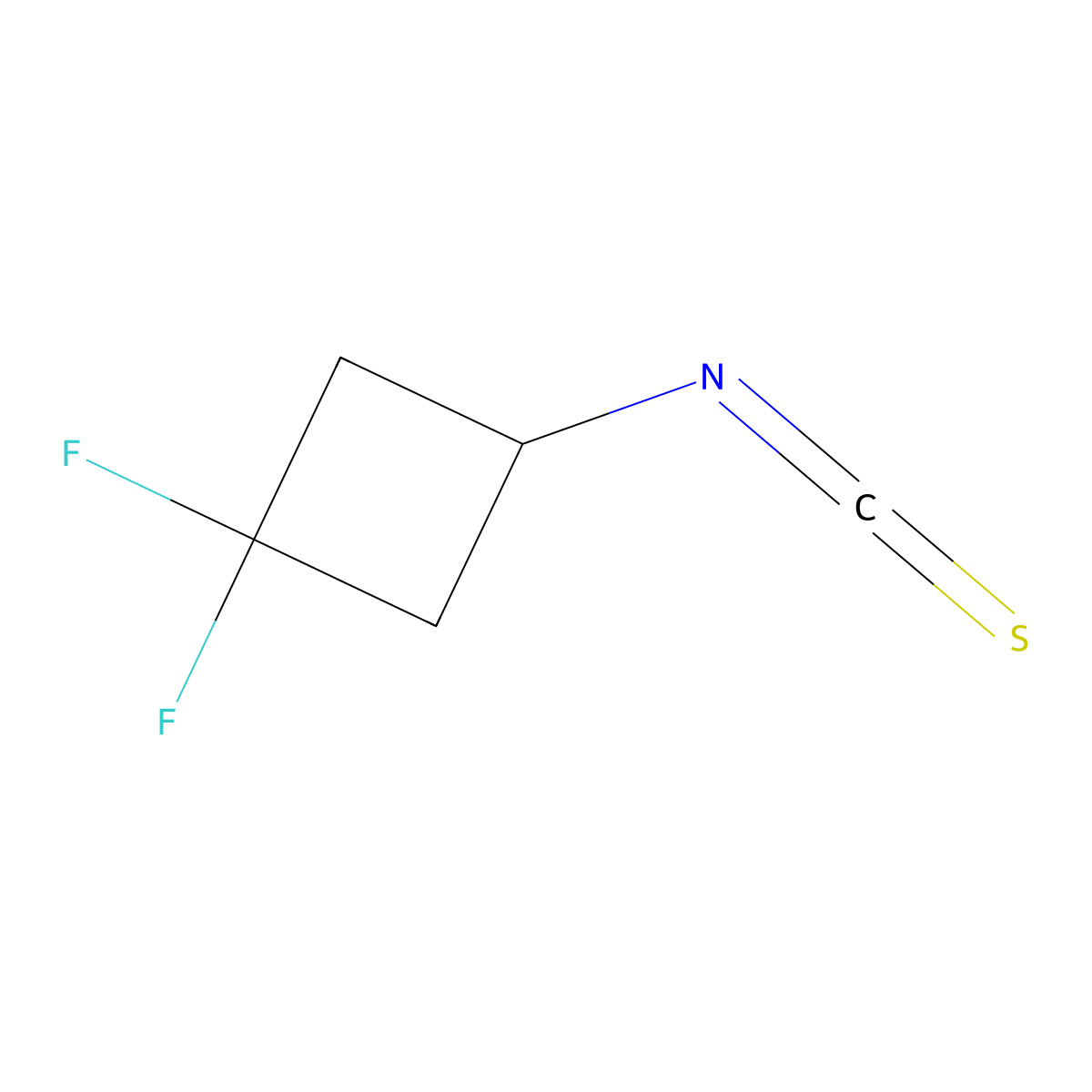 1,1-Difluoro-3-isothiocyanatocyclobutane molecular structure, CAS 1384197-30-1
