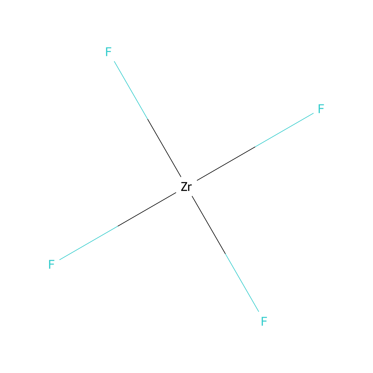 Zirconium fluoride molecular structure, CAS 13842-94-9