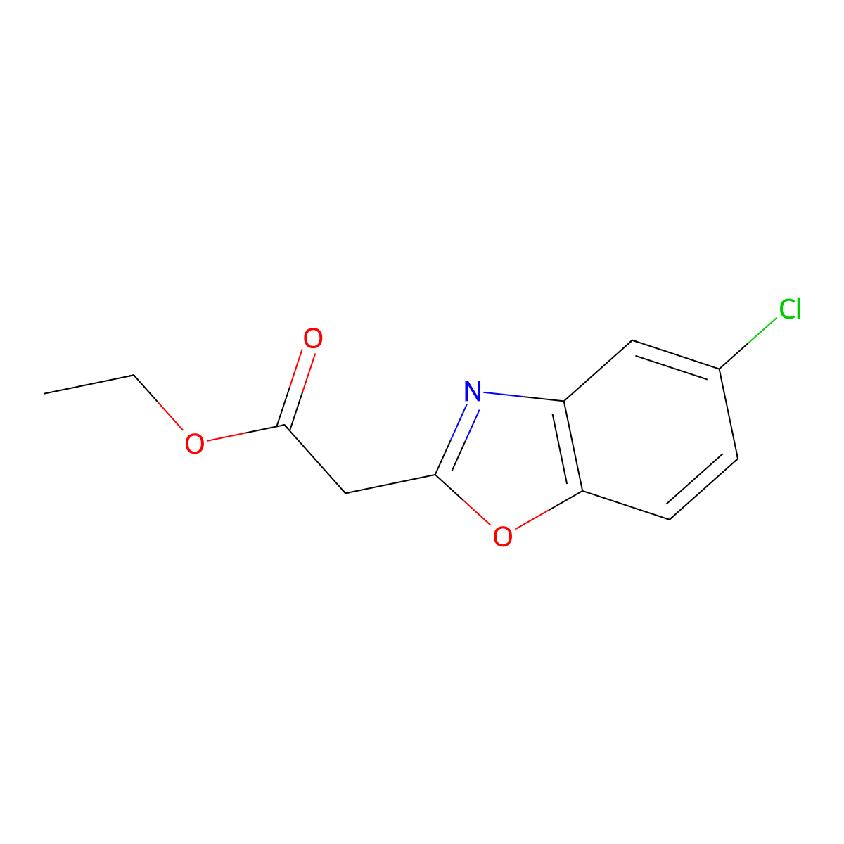 Ethyl 2-(5-chloro-1,3-benzoxazol-2-yl)acetate molecular structure, CAS 138420-09-4