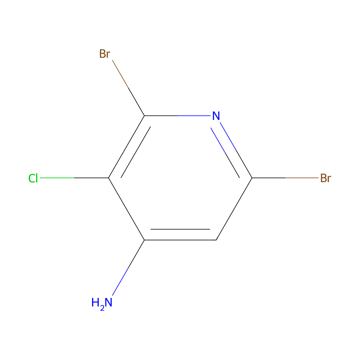 2,6-Dibromo-3-chloropyridin-4-amine molecular structure, CAS 1384213-52-8