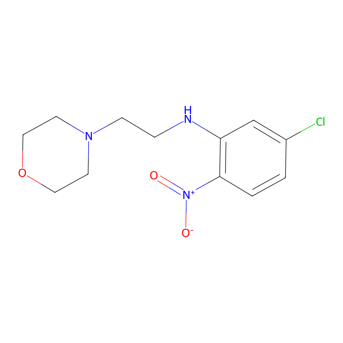 5-chloro-N-(2-morpholin-4-ylethyl)-2-nitroaniline molecular structure, CAS 138423-10-6