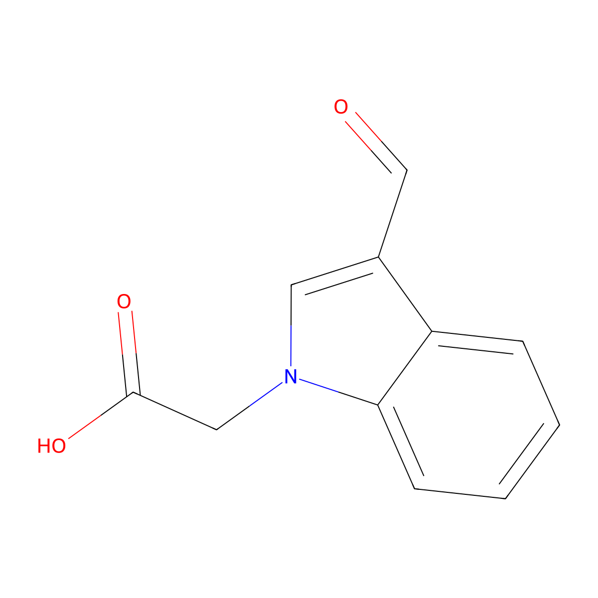 2-(3-formyl-1H-indol-1-yl)acetic acid molecular structure, CAS 138423-98-0