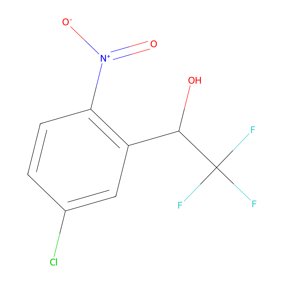 1-(5-Chloro-2-nitrophenyl)-2,2,2-trifluoroethan-1-ol molecular structure, CAS 1384243-41-7