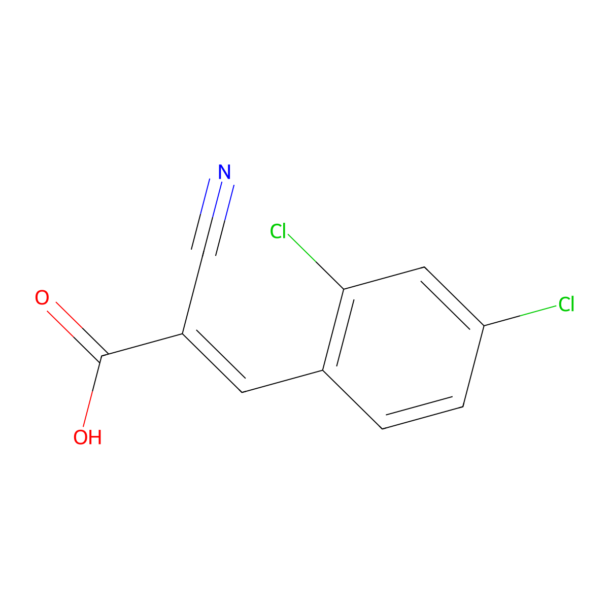 (2Z)-2-Cyano-3-(2,4-dichlorophenyl)acrylic acid molecular structure, CAS 1384245-44-6