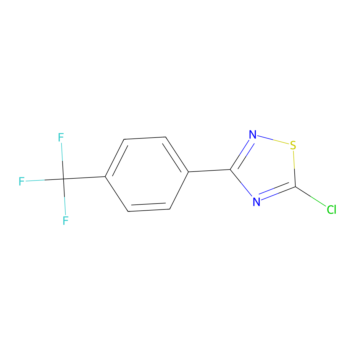 5-Chloro-3-[4-(trifluoromethyl)phenyl]-1,2,4-thiadiazole molecular structure, CAS 138426-23-0