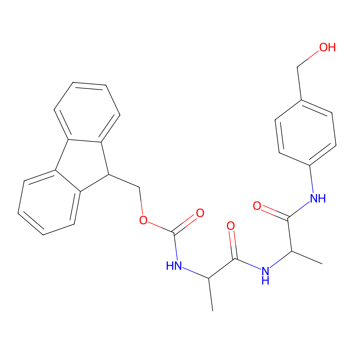 Fmoc-Ala-Ala-PAB molecular structure, CAS 1384263-83-5