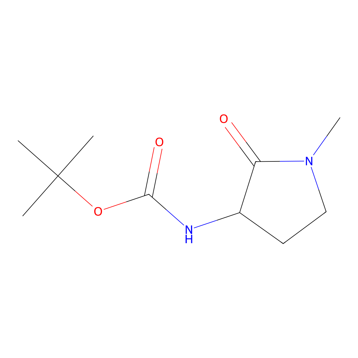 tert-Butyl (1-methyl-2-oxopyrrolidin-3-yl)carbamate molecular structure, CAS 1384264-11-2