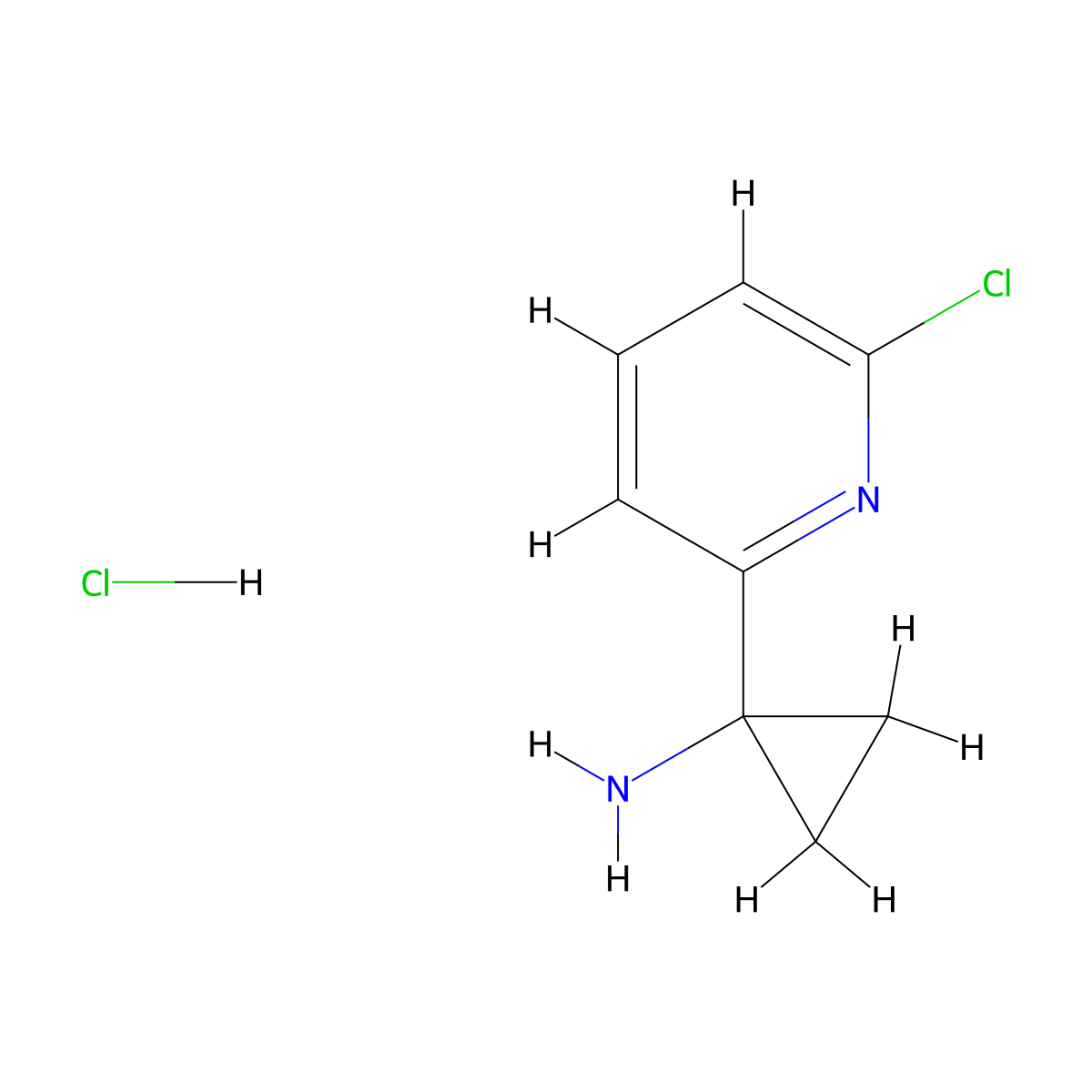 1-(6-Chloropyridin-2-yl)cyclopropanamine hydrochloride molecular structure, CAS 1384264-20-3