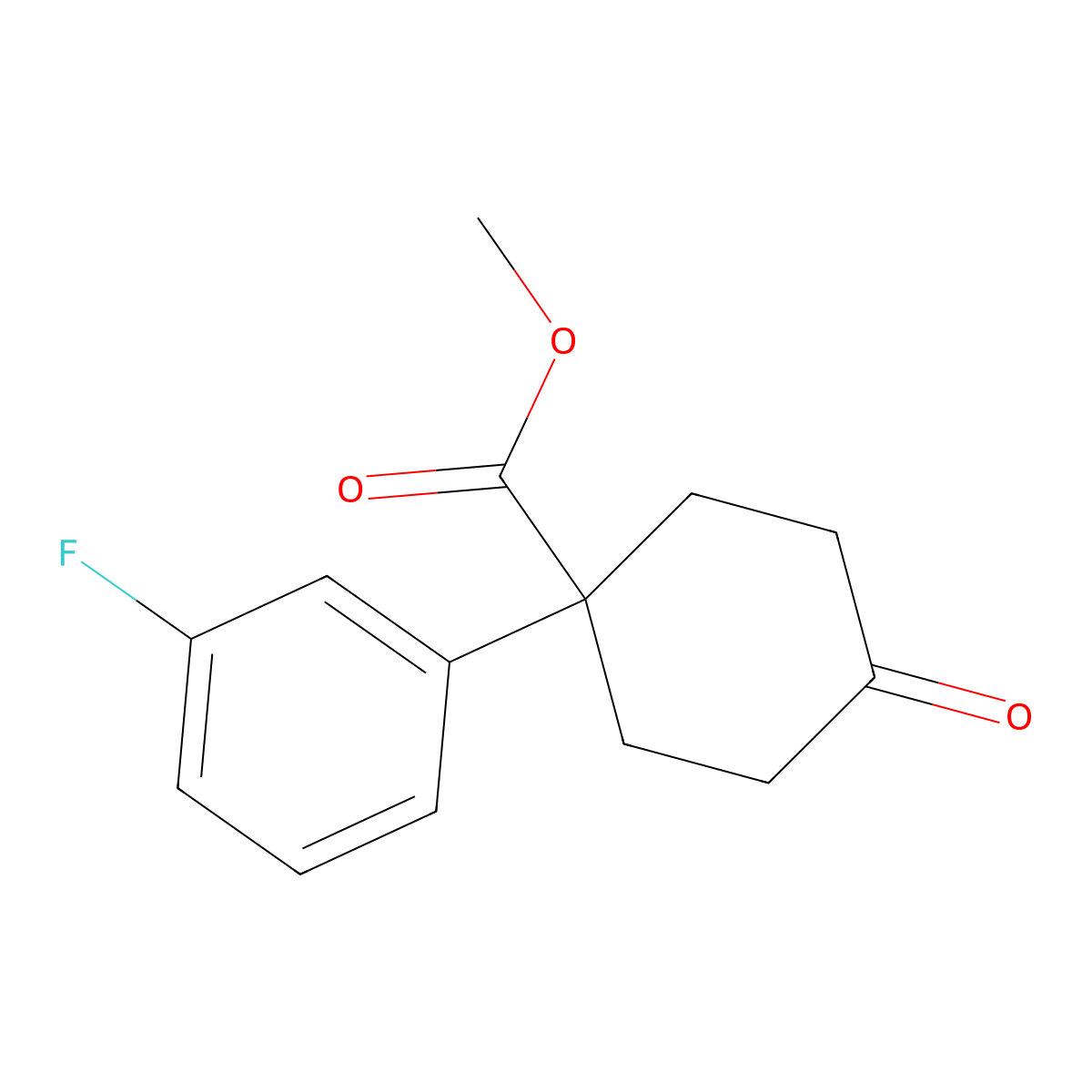 Methyl 1-(3-fluorophenyl)-4-oxocyclohexanecarboxylate molecular structure, CAS 1384264-42-9