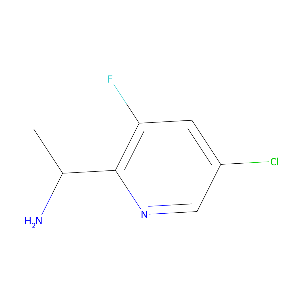 1-(5-Chloro-3-fluoropyridin-2-YL)ethanamine molecular structure, CAS 1384264-43-0