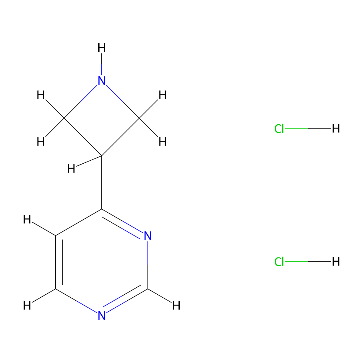 4-(Azetidin-3-yl)pyrimidine dihydrochloride molecular structure, CAS 1384264-47-4