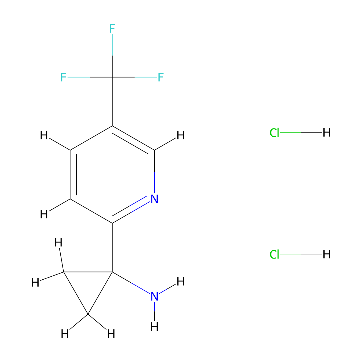 1-(5-(Trifluoromethyl)pyridin-2-yl)cyclopropanamine dihydrochloride molecular structure, CAS 1384264-48-5