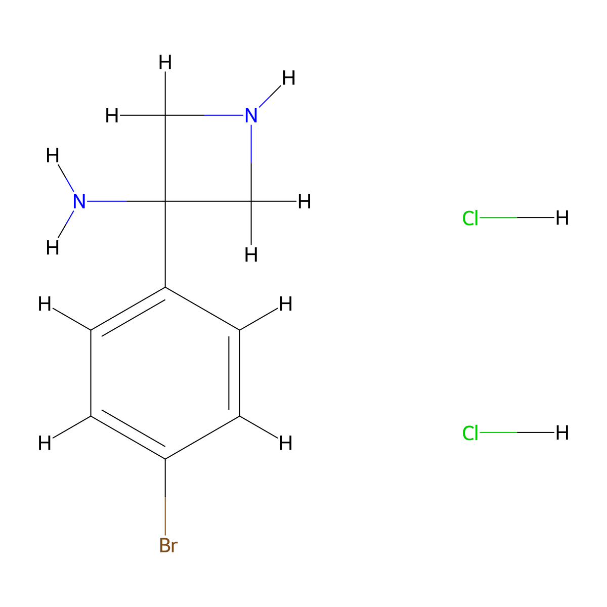 3-(4-Bromophenyl)azetidin-3-amine dihydrochloride molecular structure, CAS 1384264-75-8