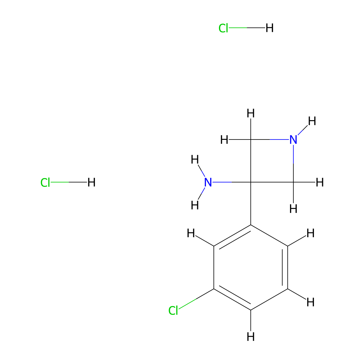 3-(3-Chlorophenyl)azetidin-3-amine dihydrochloride molecular structure, CAS 1384265-06-8