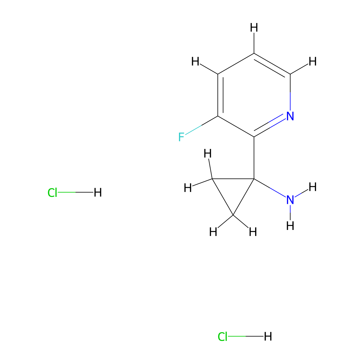 1-(3-Fluoropyridin-2-yl)cyclopropan-1-amine dihydrochloride molecular structure, CAS 1384265-20-6