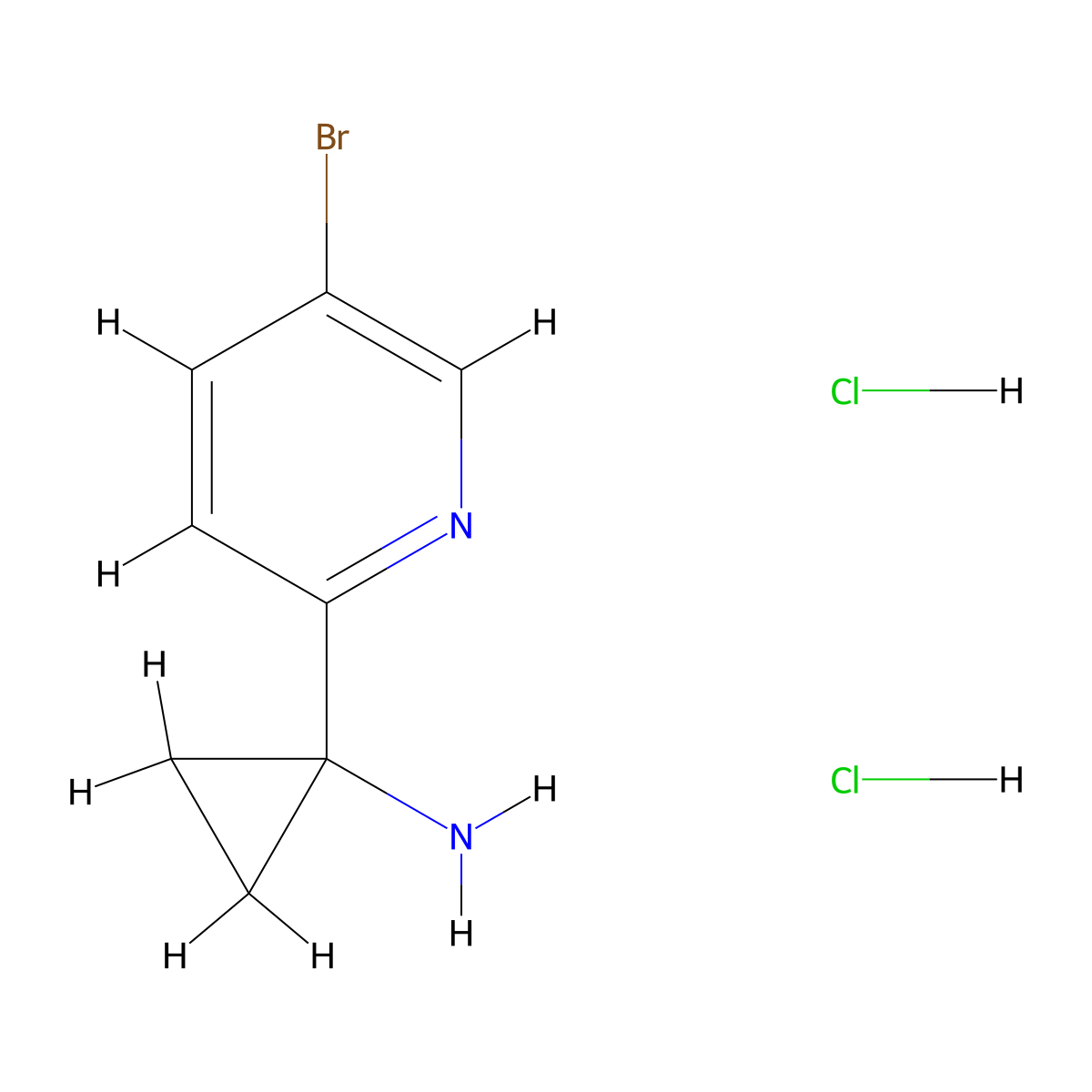 1-(5-Bromopyridin-2-yl)cyclopropan-1-amine dihydrochloride molecular structure, CAS 1384265-23-9