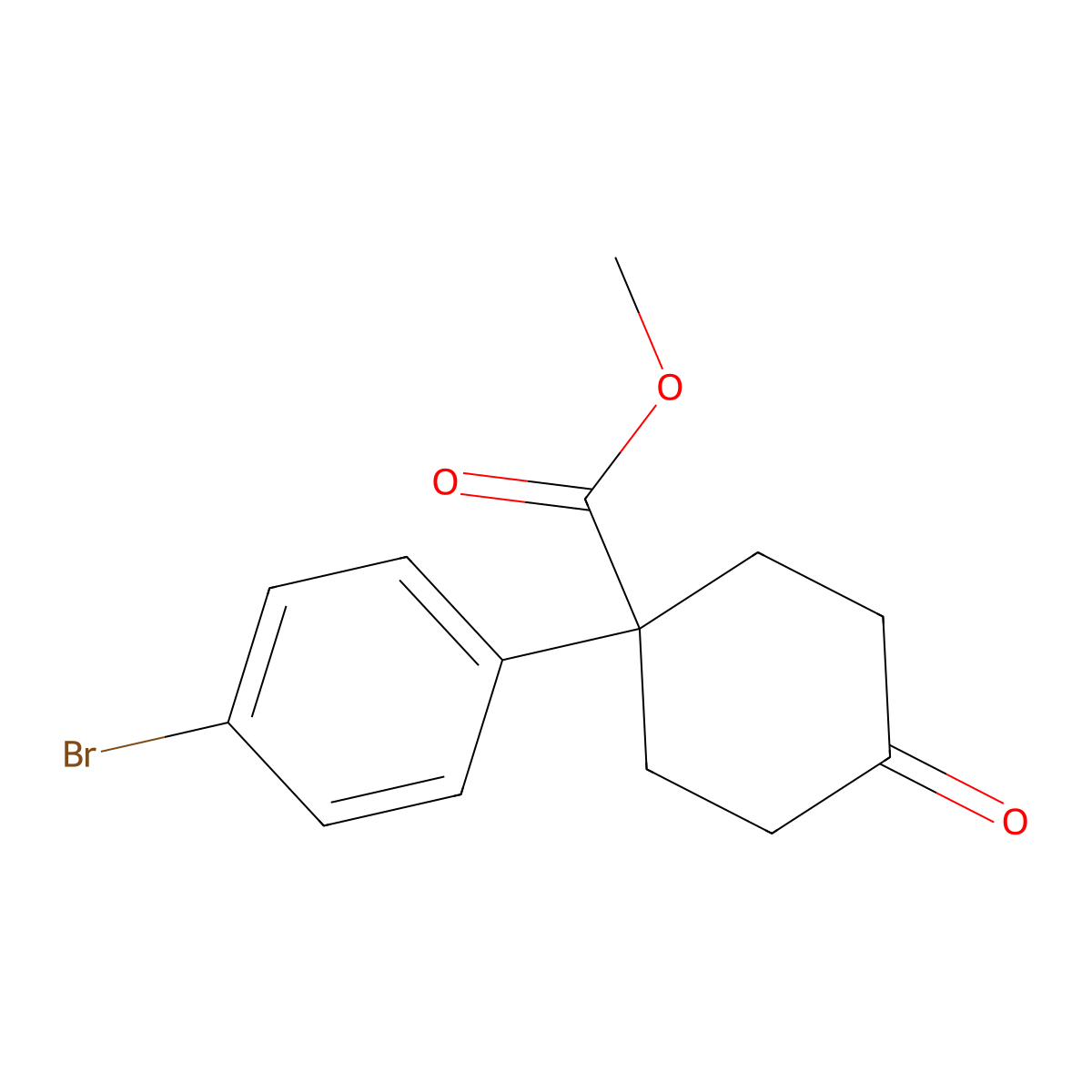 Methyl 1-(4-bromophenyl)-4-oxocyclohexanecarboxylate molecular structure, CAS 1384265-30-8