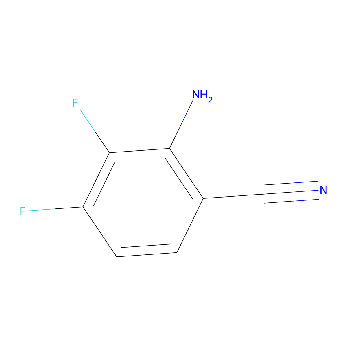 2-Amino-3,4-difluorobenzonitrile molecular structure, CAS 1384265-40-0
