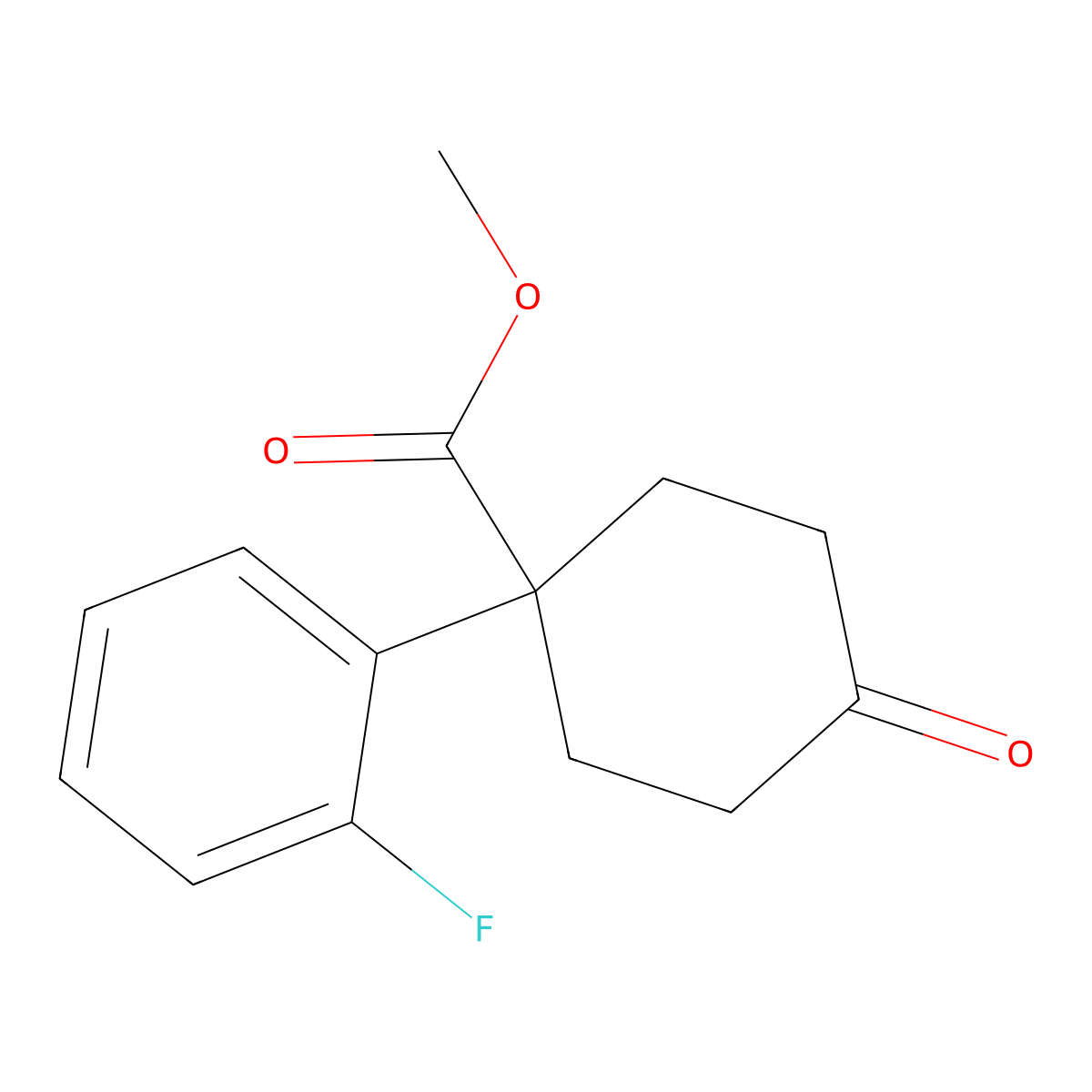 Methyl 1-(2-fluorophenyl)-4-oxocyclohexanecarboxylate molecular structure, CAS 1384265-52-4