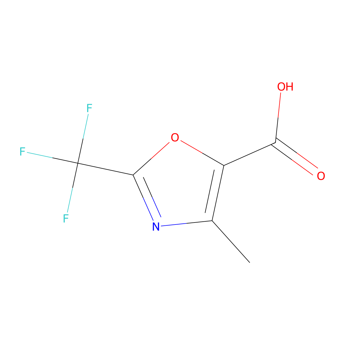 4-Methyl-2-(trifluoromethyl)-1,3-oxazole-5-carboxylic acid molecular structure, CAS 1384265-64-8