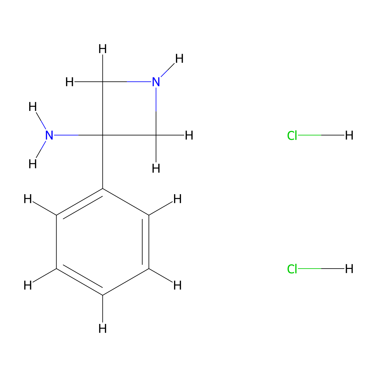 3-Phenylazetidin-3-amine dihydrochloride molecular structure, CAS 1384265-65-9