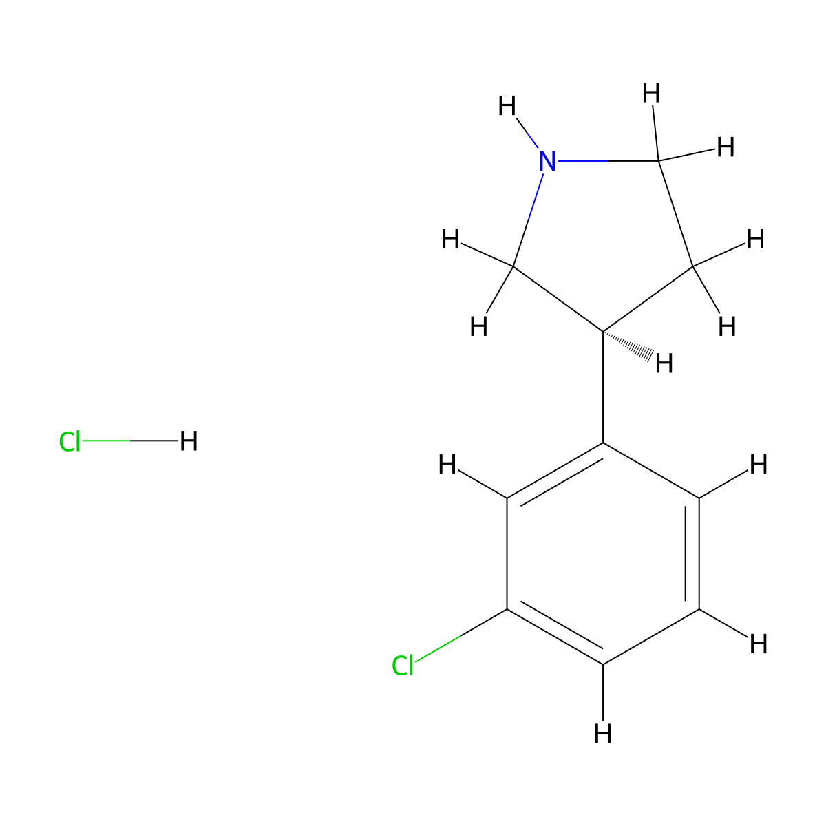 (s)-3-(3-Chlorophenyl)pyrrolidine hydrochloride molecular structure, CAS 1384268-48-7