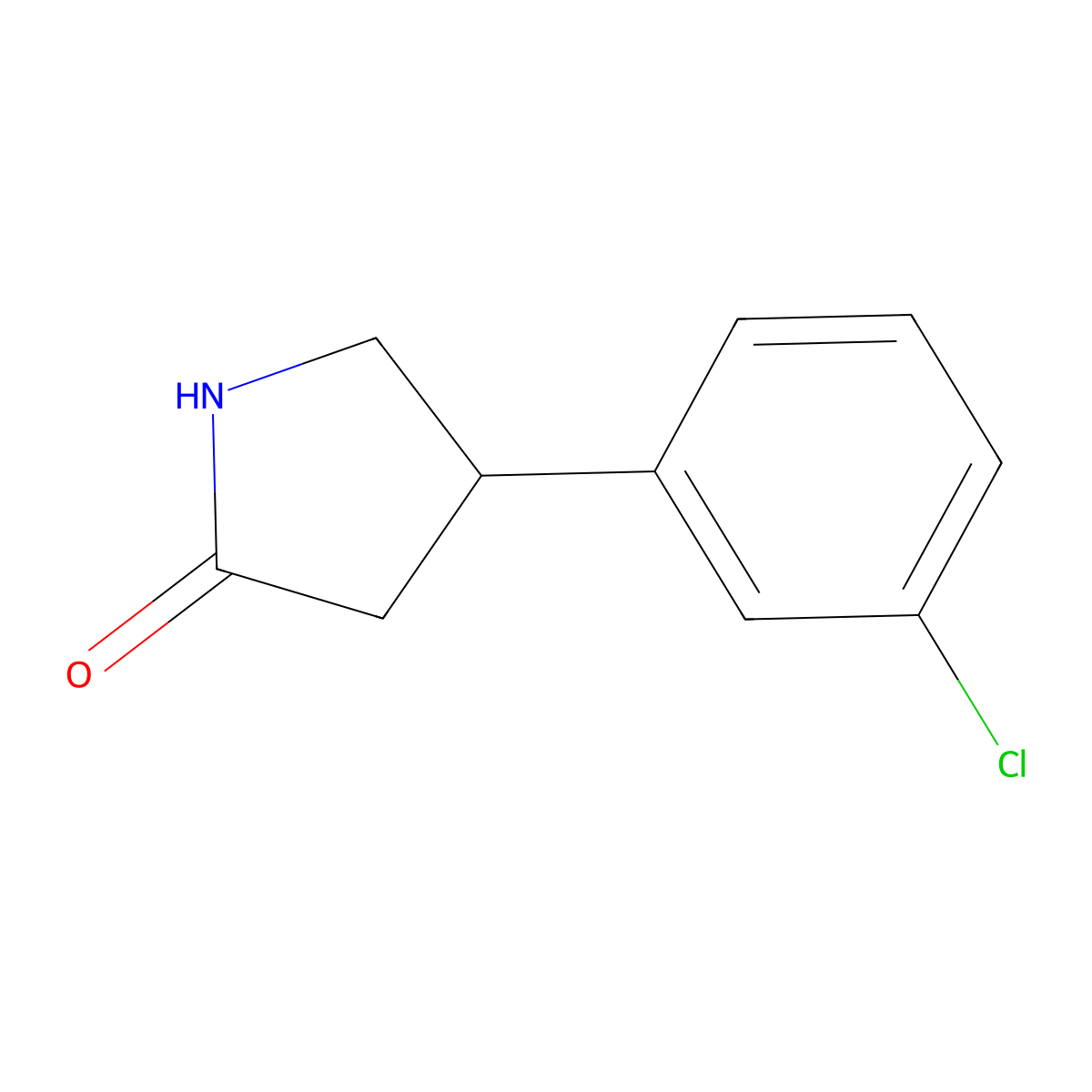(S)-4-(3-Chlorophenyl)pyrrolidin-2-one molecular structure, CAS 1384268-54-5