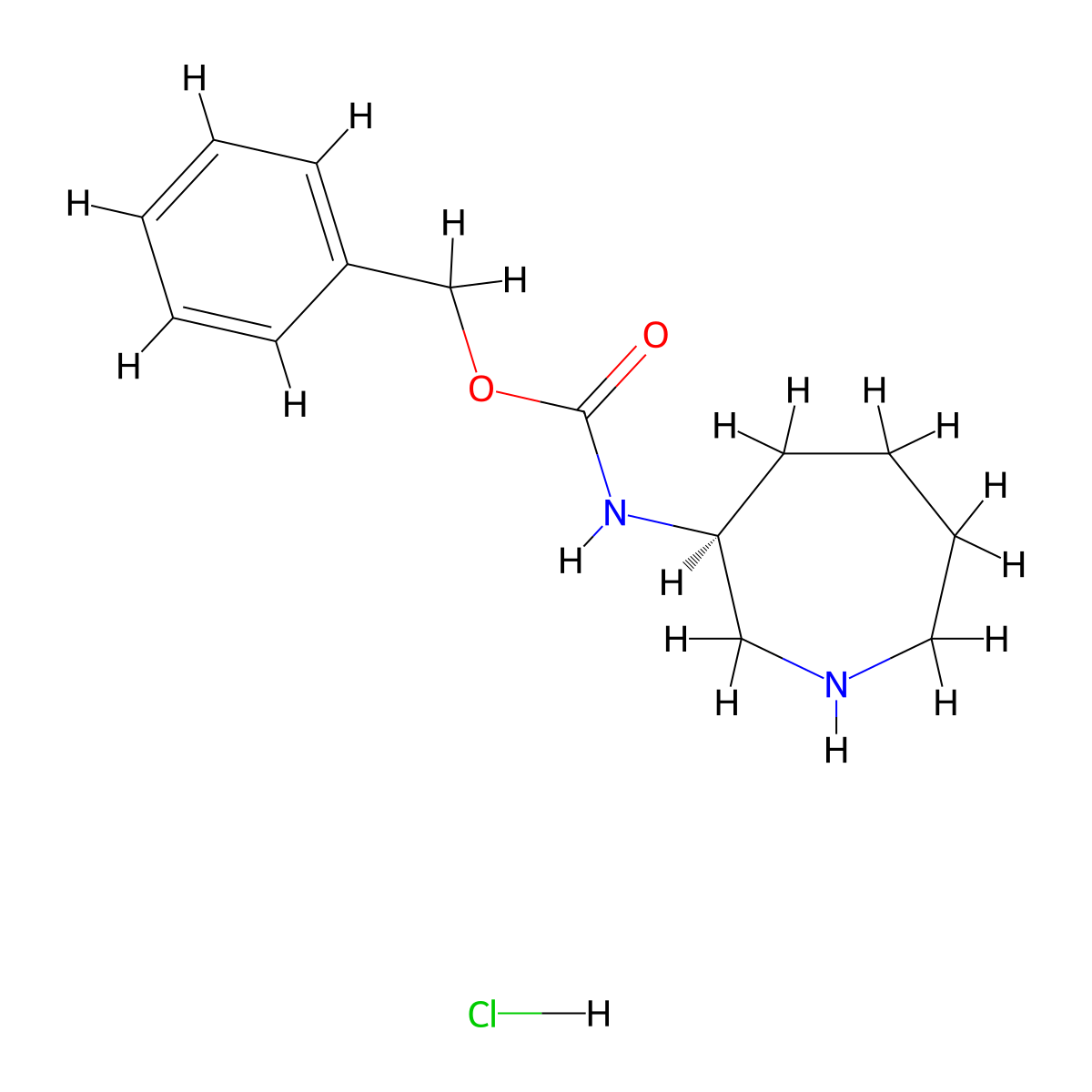 (S)-Benzyl azepan-3-ylcarbamate hydrochloride molecular structure, CAS 1384268-59-0