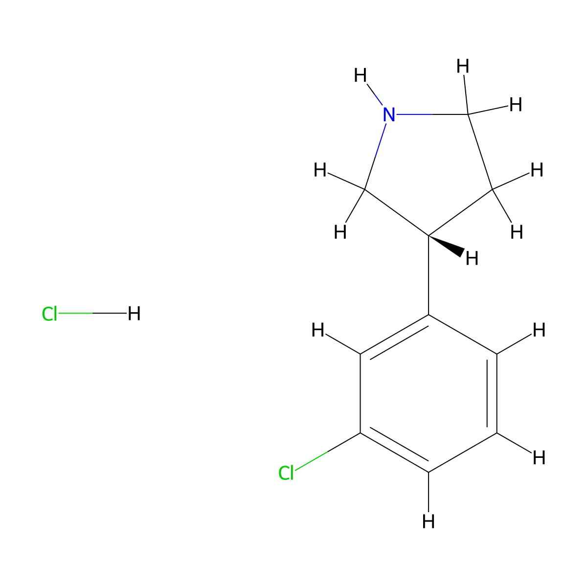 (r)-3-(3-Chlorophenyl)pyrrolidine hydrochloride molecular structure, CAS 1384268-87-4