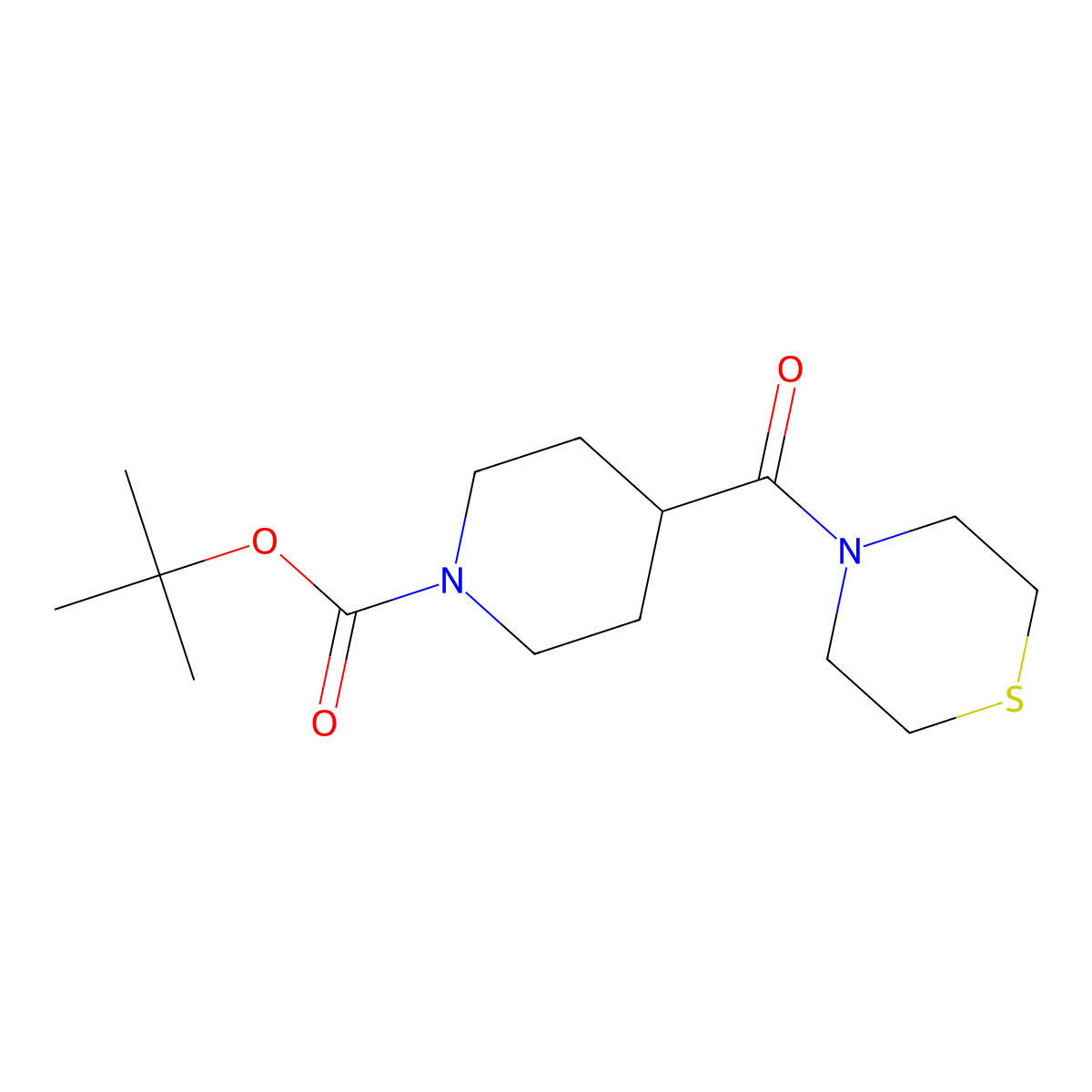 Tert-butyl 4-(thiomorpholine-4-carbonyl)piperidine-1-carboxylate molecular structure, CAS 1384278-12-9