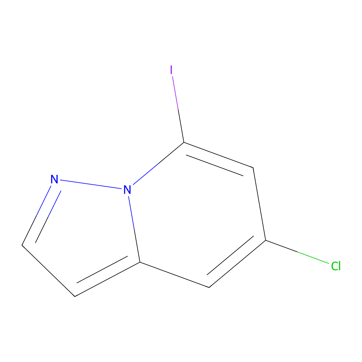 5-Chloro-7-iodo-pyrazolo[1,5-a]pyridine molecular structure, CAS 1384290-37-2