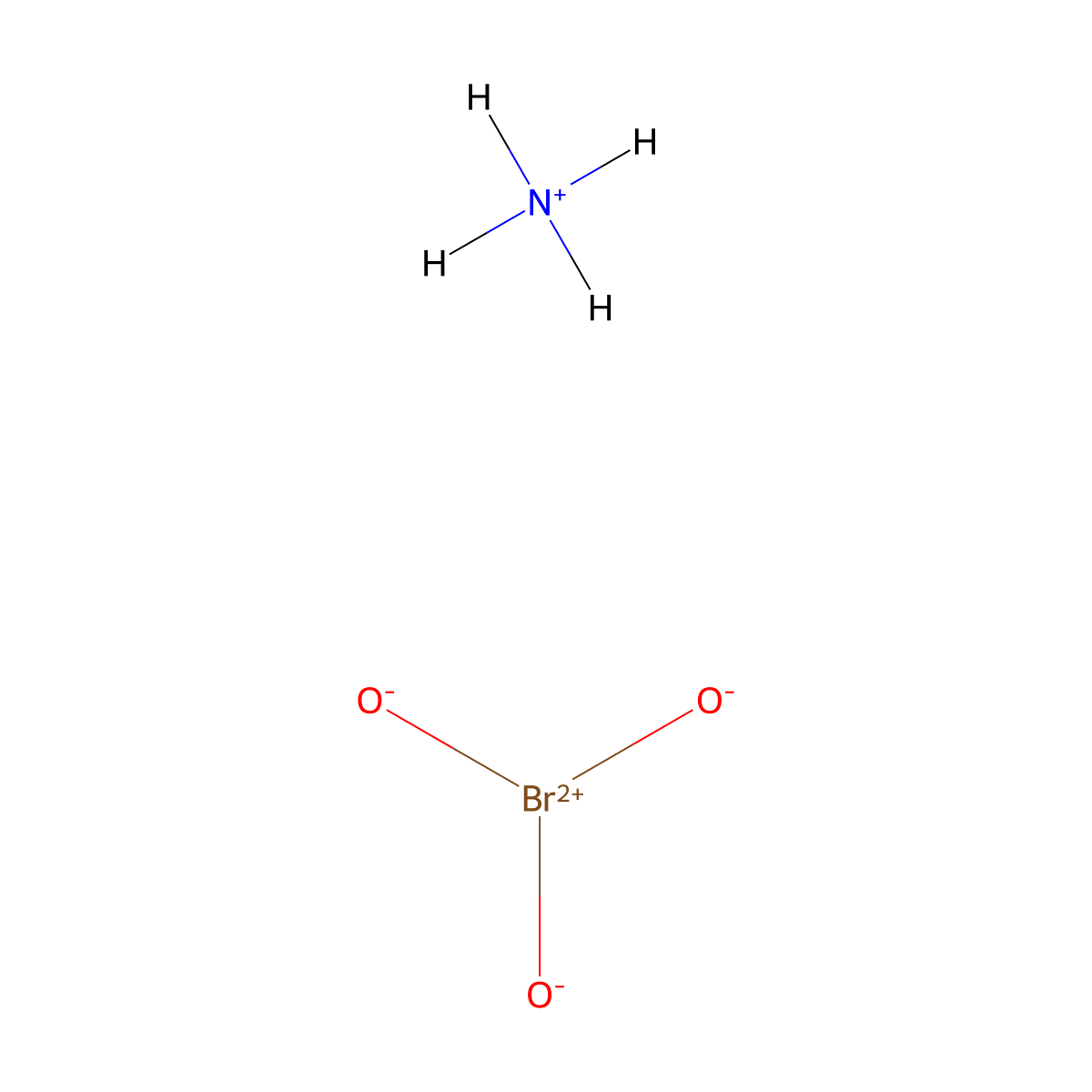 Bromic acid, ammonium salt molecular structure, CAS 13843-59-9