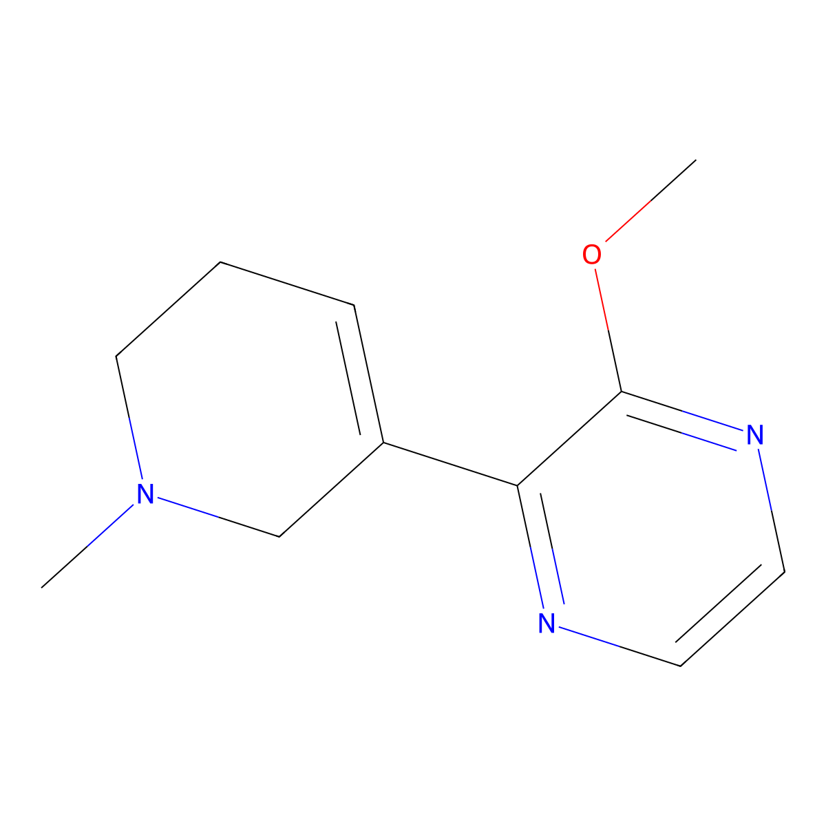 2-Methoxy-3-(1-methyl-1,2,5,6-tetrahydro-pyridin-3-yl)-pyrazine molecular structure, CAS 138430-57-6
