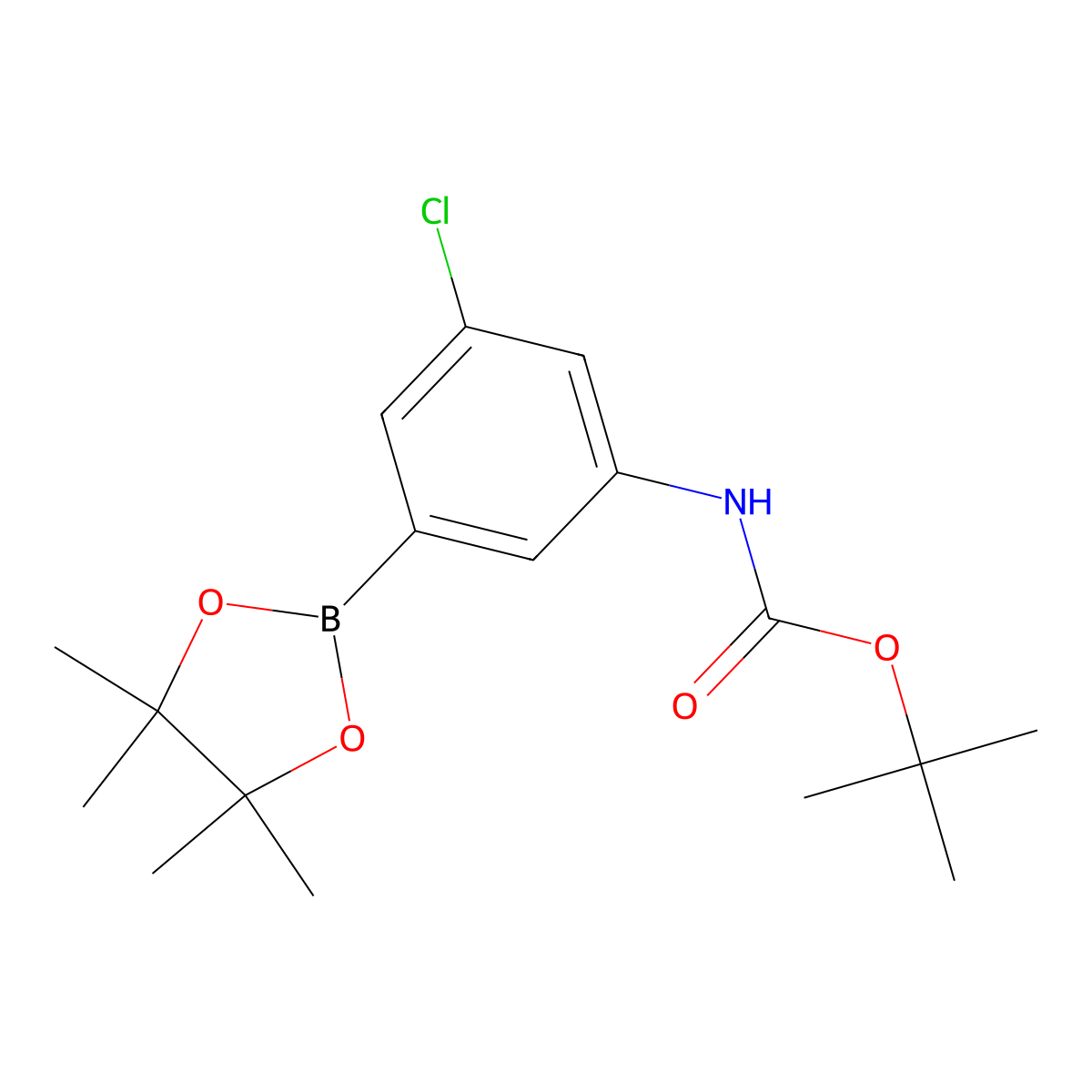 3-(N-BOC-Amino)-5-chlorophenylboronic acid pinacol ester molecular structure, CAS 1384312-60-0