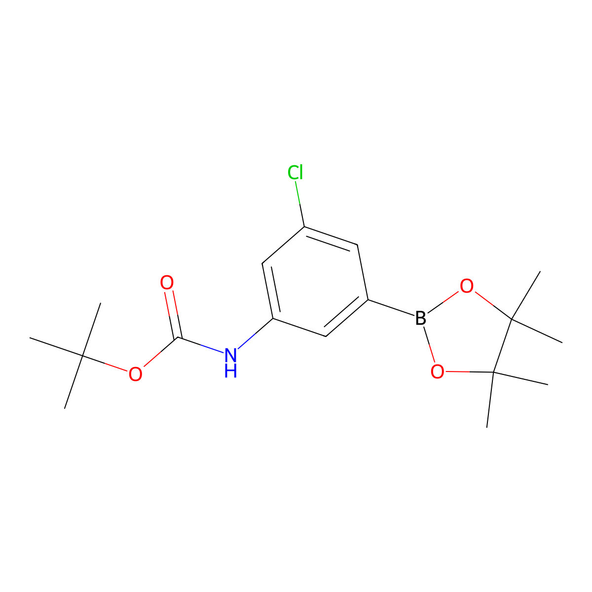 3-(N-BOC-Amino)-5-chlorophenylboronic acid pinacol ester molecular structure, CAS 1384312-60-0