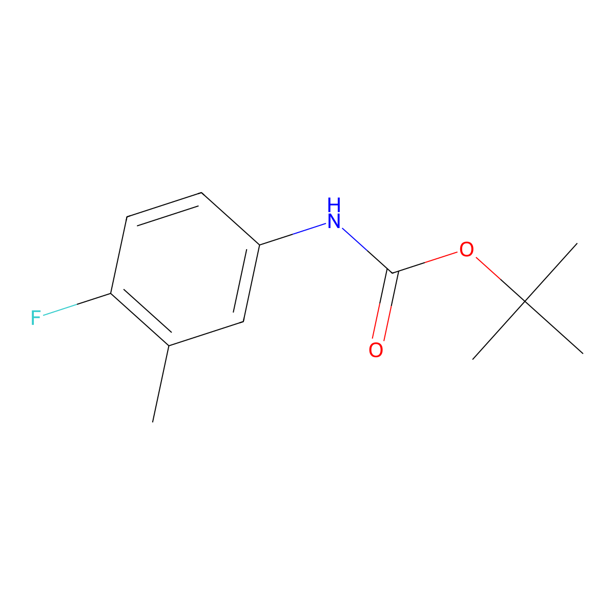 tert-butyl N-(4-fluoro-3-methylphenyl)carbamate molecular structure, CAS 1384312-73-5