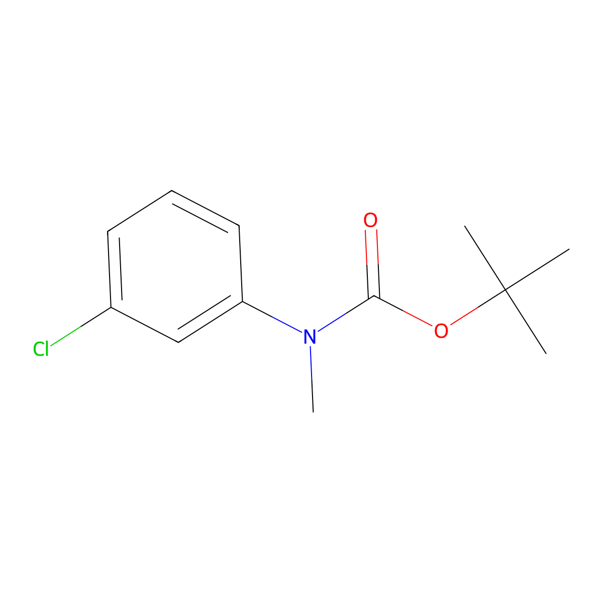 Tert-butyl N-(3-chlorophenyl)-N-methylcarbamate molecular structure, CAS 1384312-79-1