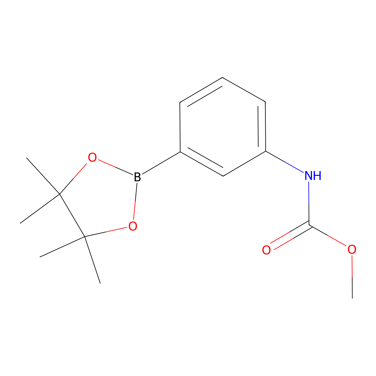Methyl (3-(4,4,5,5-tetramethyl-1,3,2-dioxaborolan-2-yl)phenyl)carbamate molecular structure, CAS 1384313-38-5