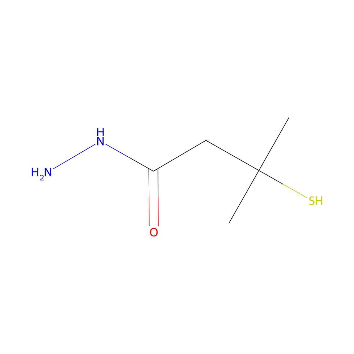 3-Methyl-3-sulfanylbutanehydrazide molecular structure, CAS 138441-31-3