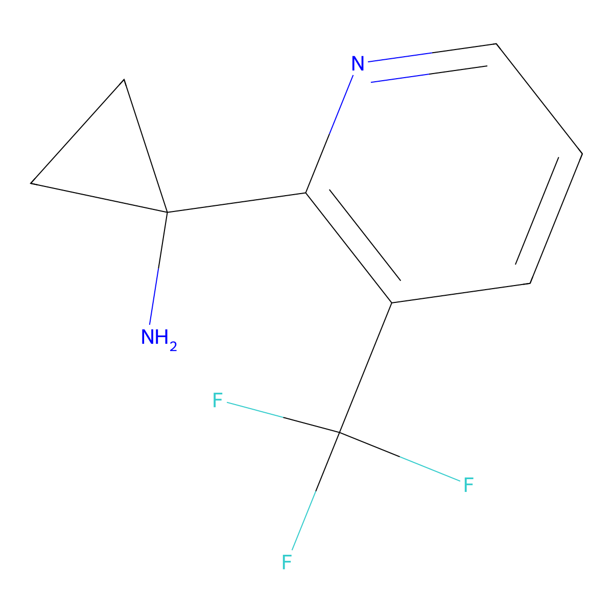 1-[3-(Trifluoromethyl)pyridin-2-yl]cyclopropan-1-amine molecular structure, CAS 1384421-53-7