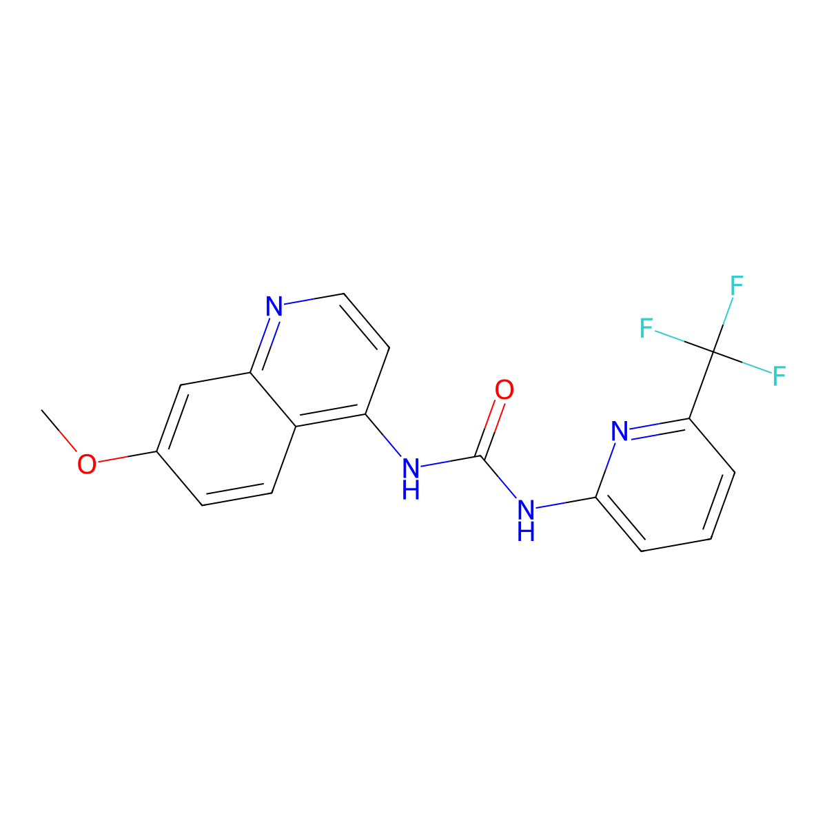 1-(7-Methoxyquinolin-4-yl)-3-[6-(trifluoromethyl)pyridin-2-yl]urea molecular structure, CAS 1384424-80-9