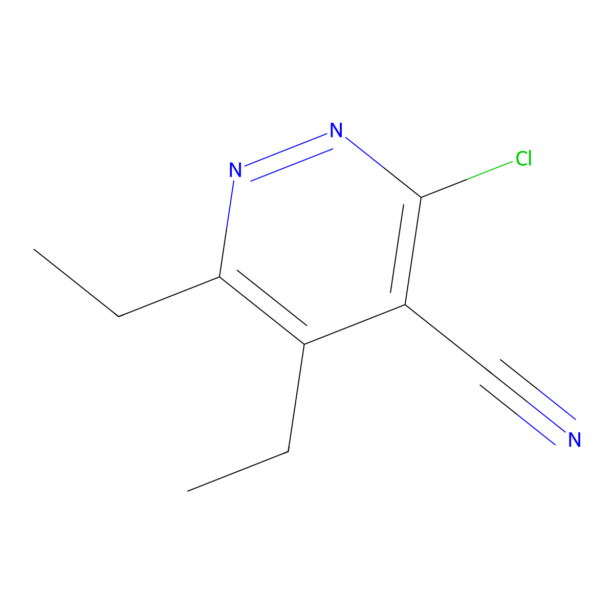 3-Chloro-5,6-diethylpyridazine-4-carbonitrile molecular structure, CAS 1384427-24-0