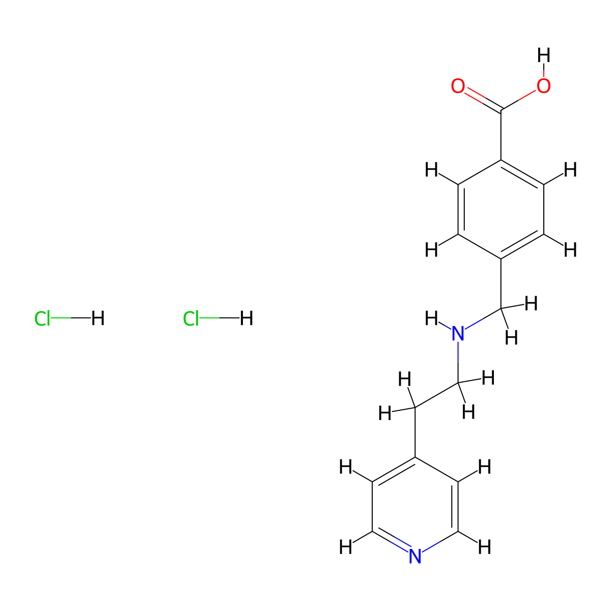 4-(((2-(Pyridin-4-yl)ethyl)amino)methyl)benzoic acid dihydrochloride molecular structure, CAS 1384427-26-2