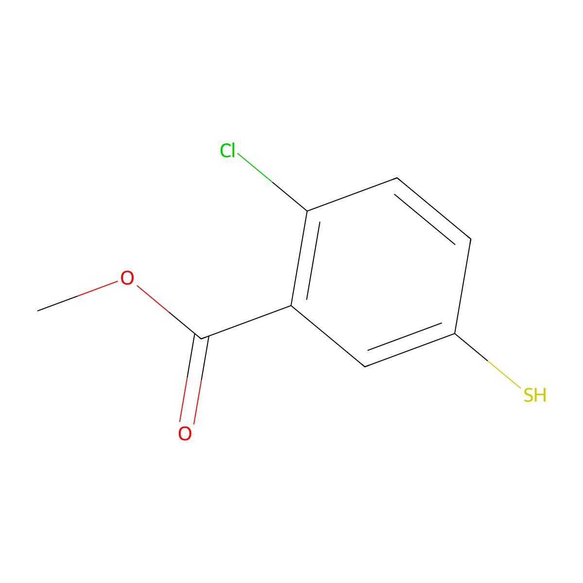 Methyl 2-chloro-5-sulfanylbenzoate molecular structure, CAS 1384427-27-3