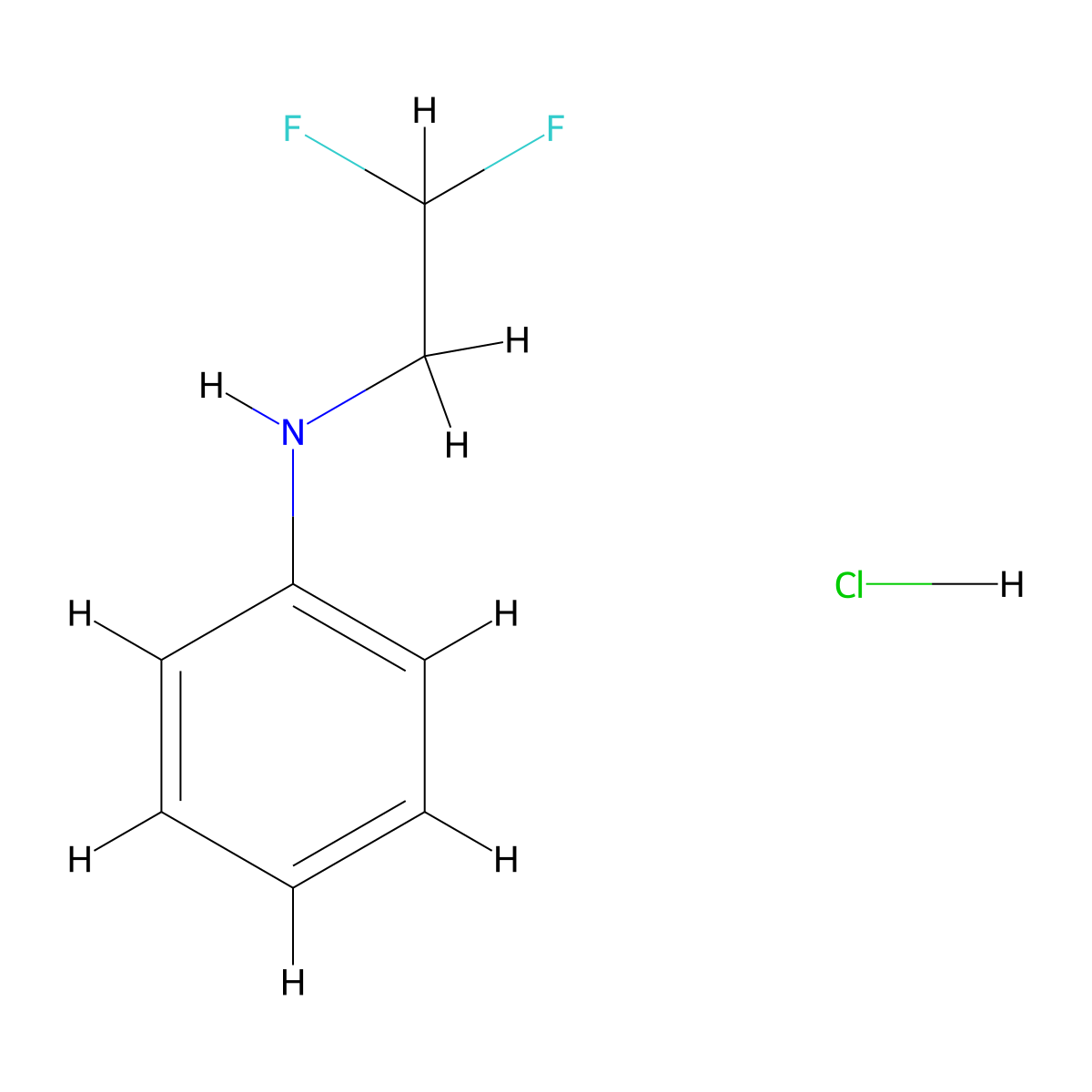 N-(2,2-difluoroethyl)aniline hydrochloride molecular structure, CAS 1384427-28-4