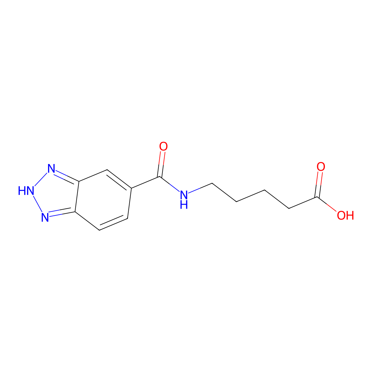 5-(1H-1,2,3-benzotriazol-5-ylformamido)pentanoic acid molecular structure, CAS 1384427-31-9