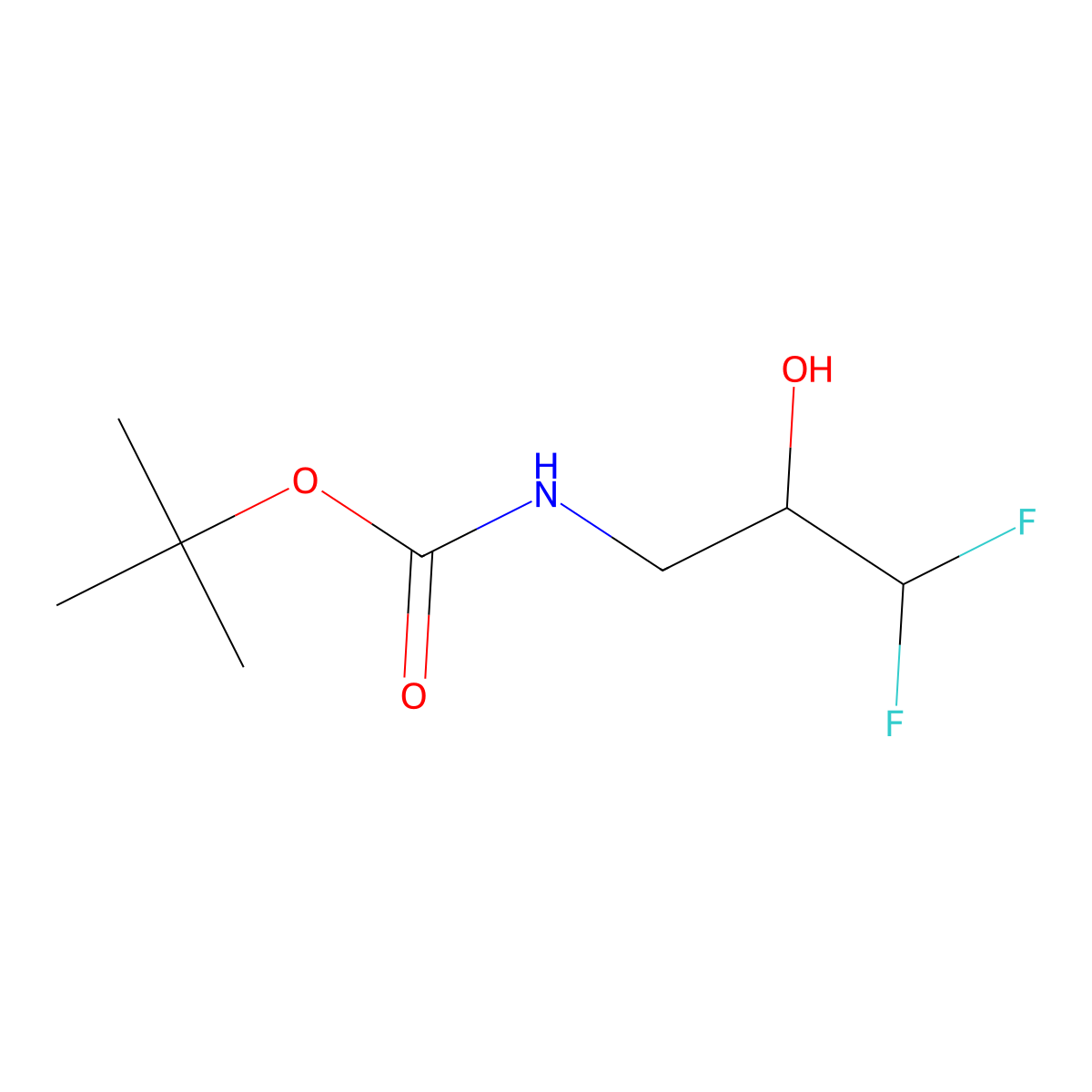 tert-butyl N-(3,3-difluoro-2-hydroxypropyl)carbamate molecular structure, CAS 1384427-34-2