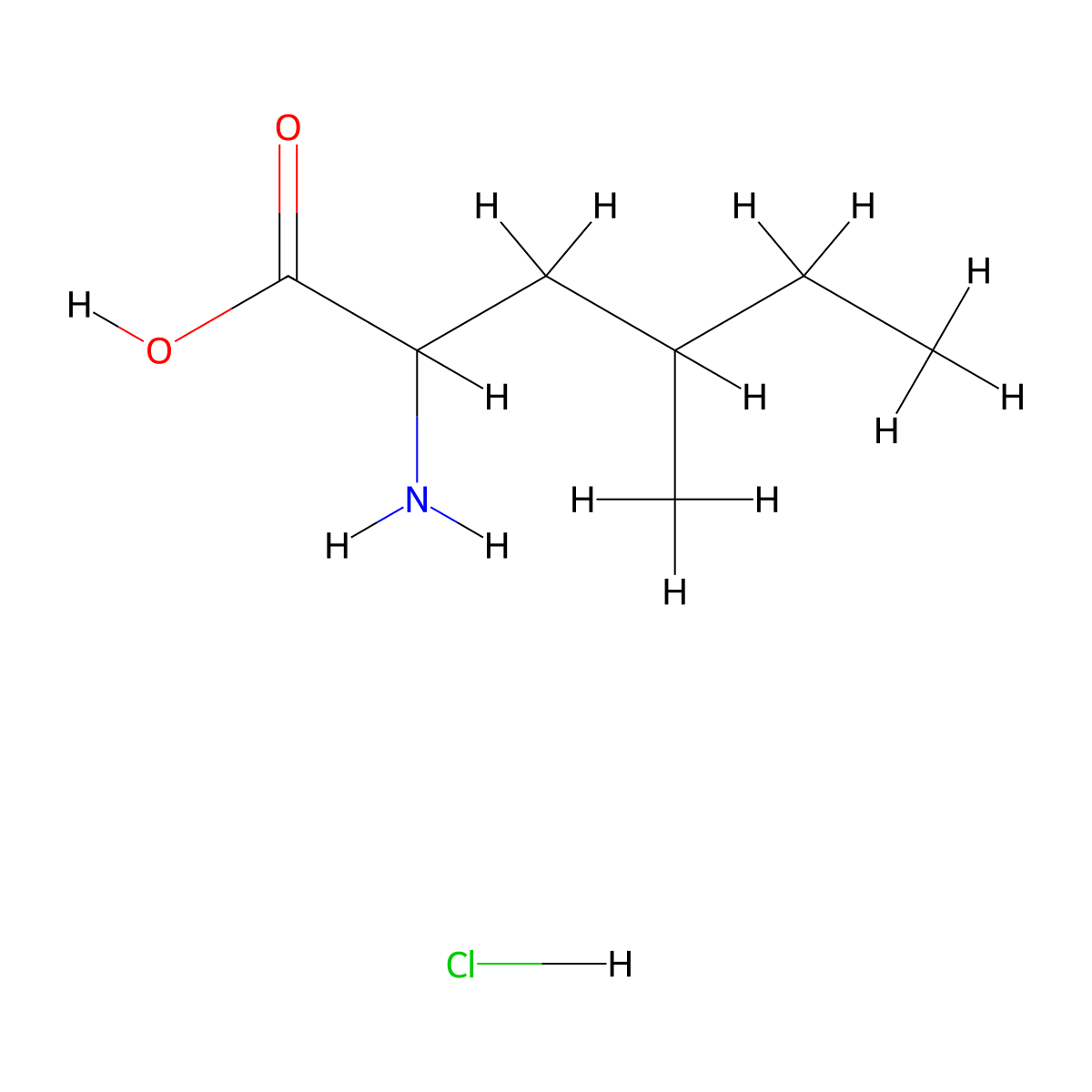 2-Amino-4-methylhexanoic acid hydrochloride molecular structure, CAS 1384427-42-2